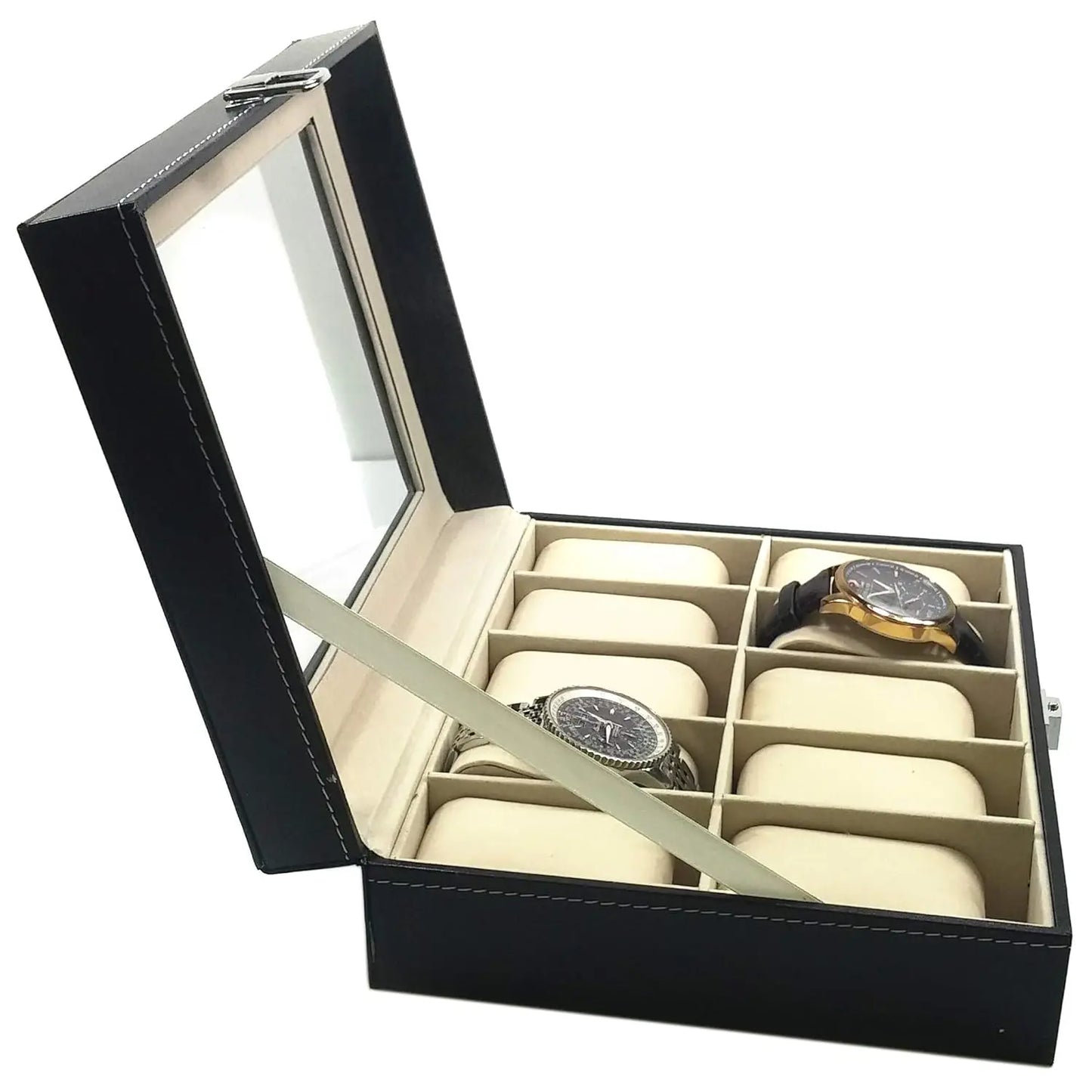 PU Leather Watch Organizer Box Watch Display Case Watch Travel Organizer Tray Watch Collection Storge Holder for Women