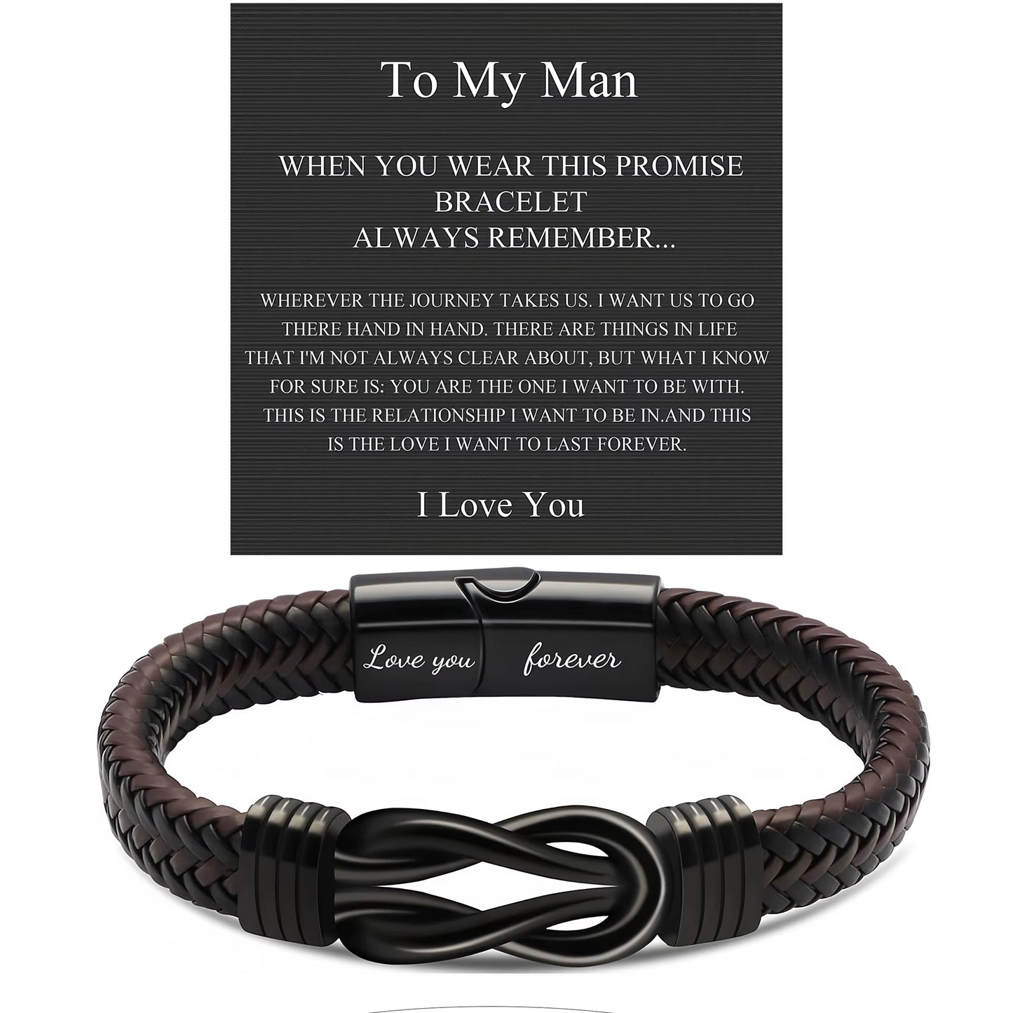 Valentine'S Day Gifts for Him, Birthday Gifts for Man, to My Man Gift Bracelets for Man Leather Bracelets for Boyfriend Husband,
