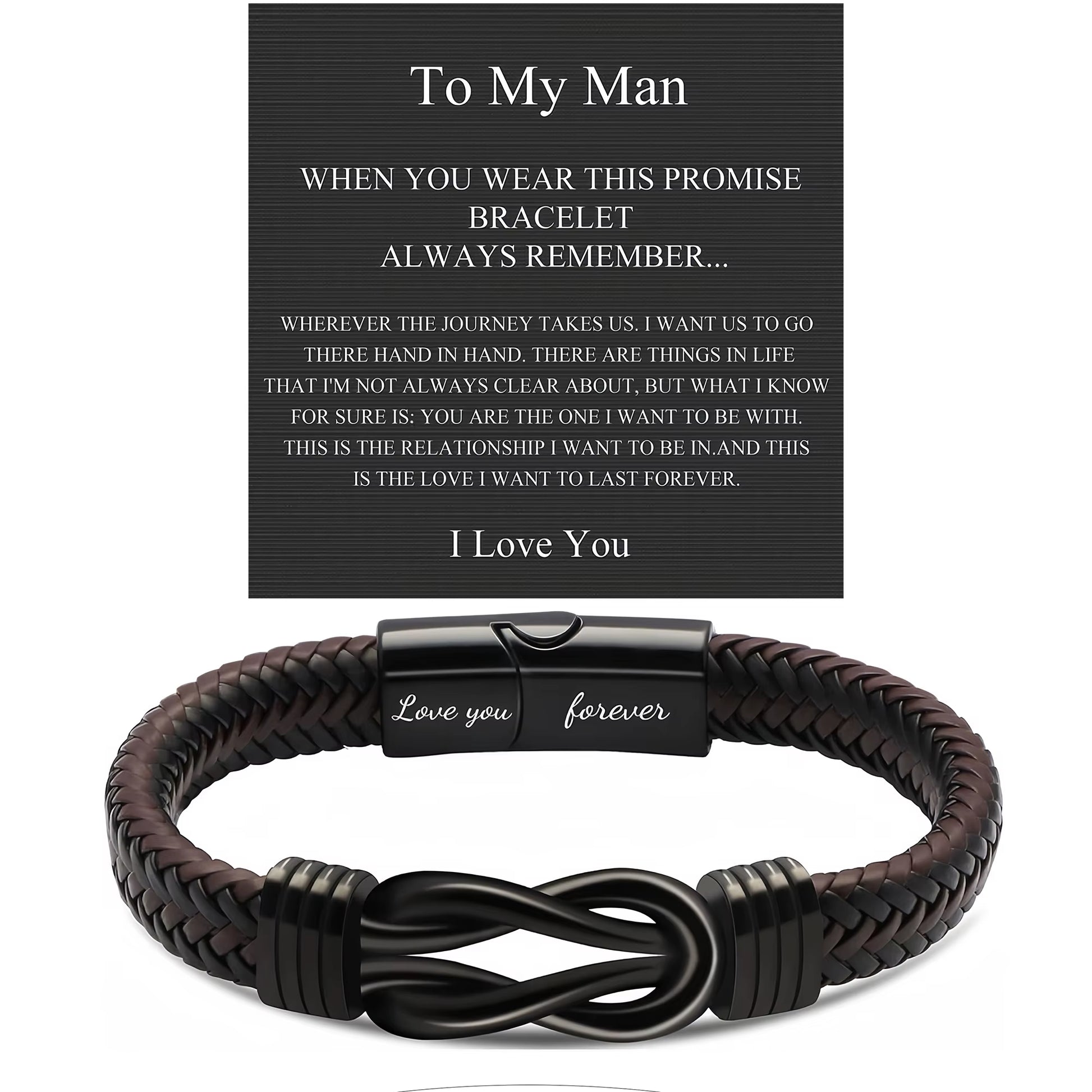 Valentine'S Day Gifts for Him, Birthday Gifts for Man, to My Man Gift Bracelets for Man Leather Bracelets for Boyfriend Husband,