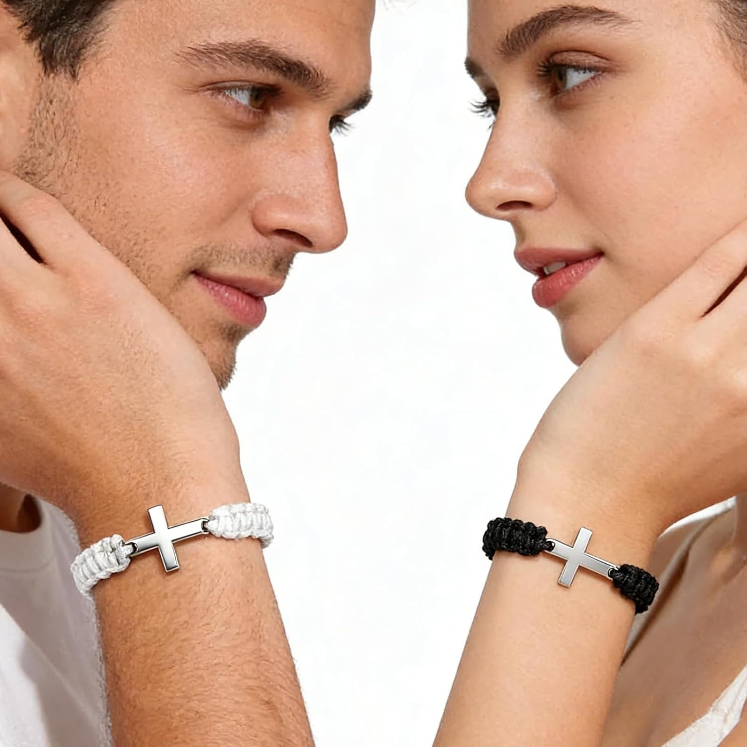2PCS Matching Bracelets for Couple Friends, Adjustable Handmade Braided Rope Classic Jewelry Set, Friendship Bracelets Gifts for Men Women