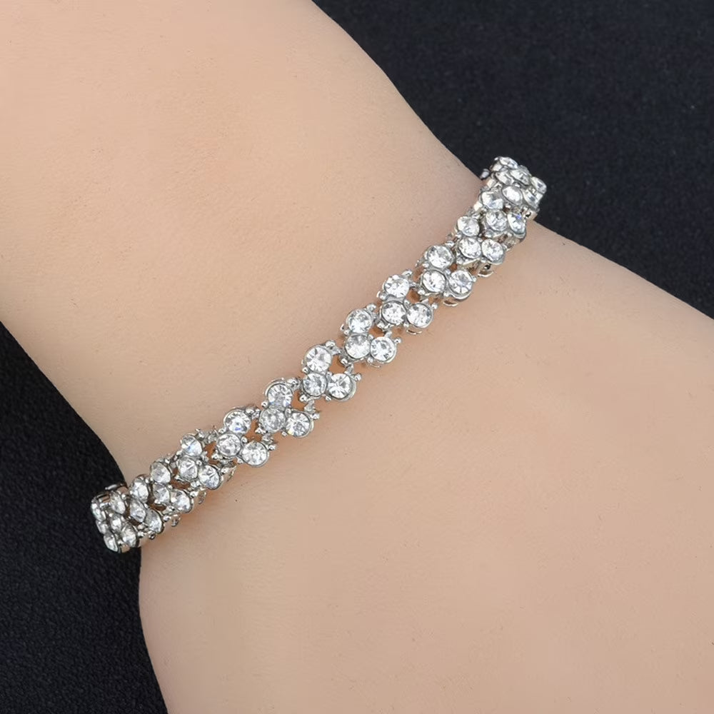 Women'S Tennis Bracelets Luxury Slender Rose Gold Plated Bracelet with Sparkling Cubic Zirconia Bracelet Jewelry Gifts for Her