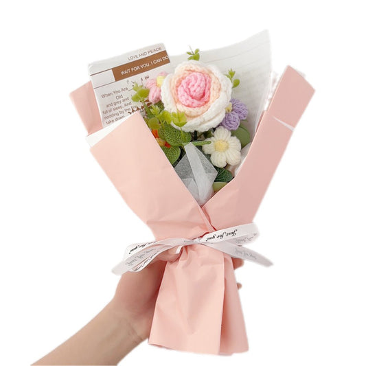 Rose Crochet Bouquet Valentine’s Day Gift for Her